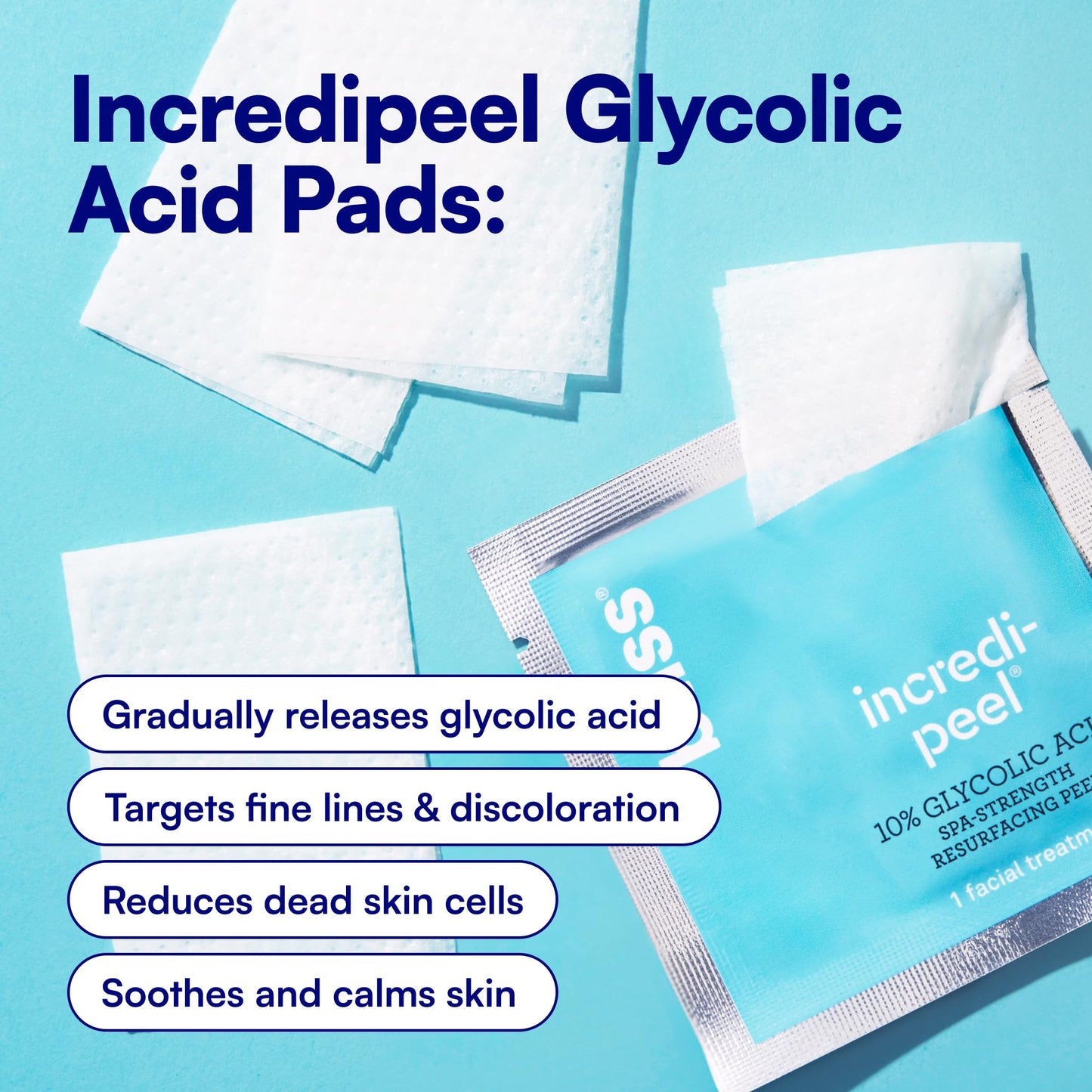 Bliss vegan and cruelty free exfoliating facial wipes packaging close up details