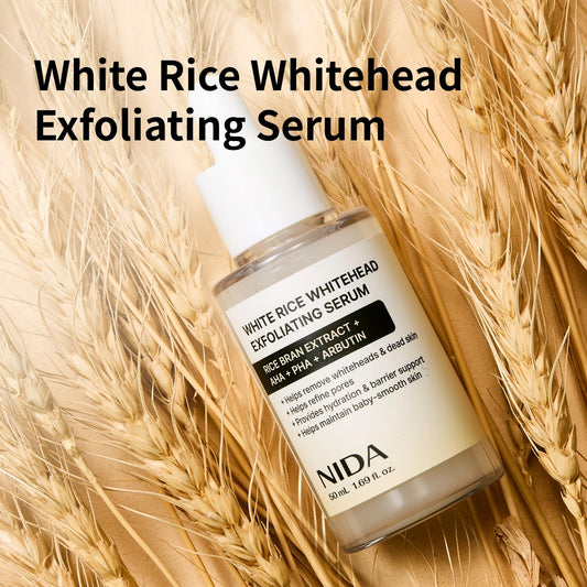 NIDA White Rice daily soft exfoliating face scrub packaging details