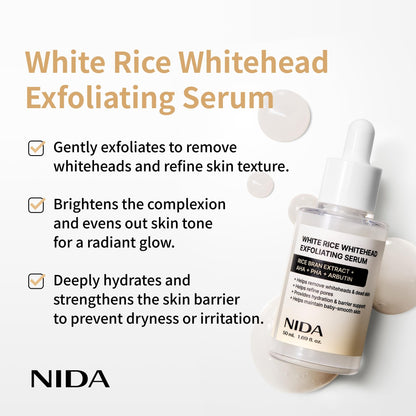 NIDA Korean skincare whitehead remover serum fluid ounce size bottle