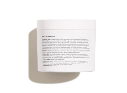 SkinMedica glycolic acid exfoliating pads container opened showing textured treatment pads inside