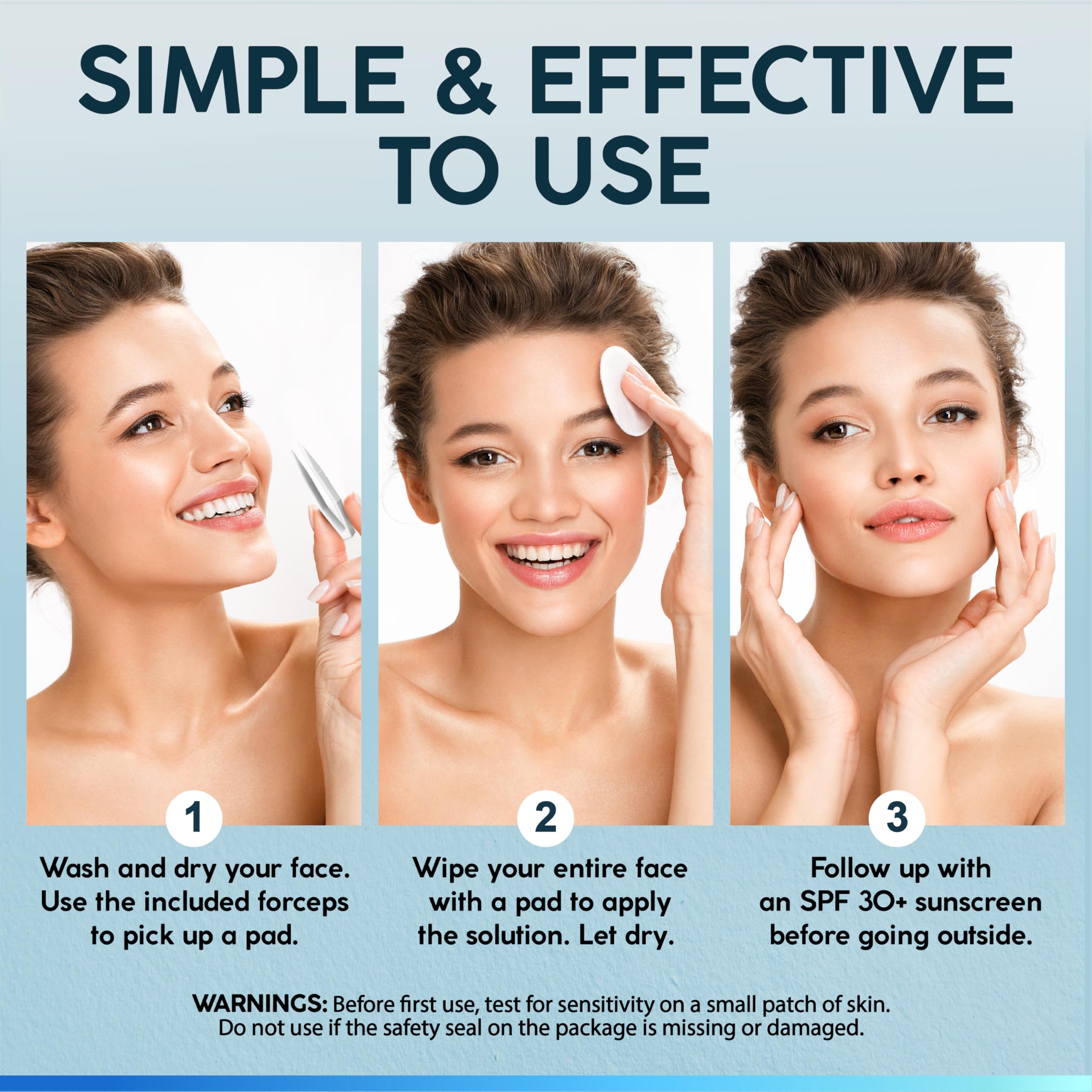 NUVADERMIS 35% Glycolic Acid Peel Pads imported container detailing ingredients for dark spot and fine line reduction.