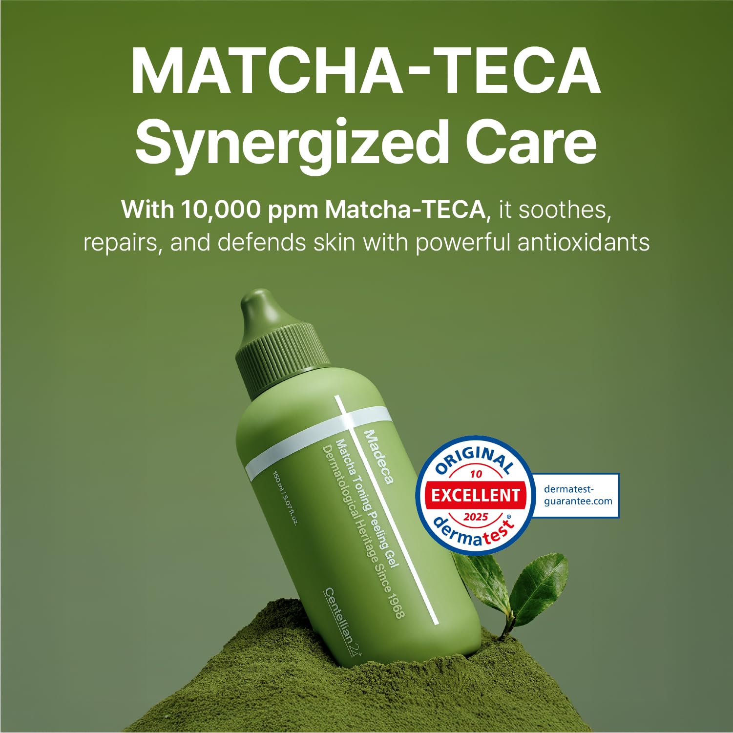Centellian 24 Madeca Matcha formula demonstration showing dead skin cells balling up