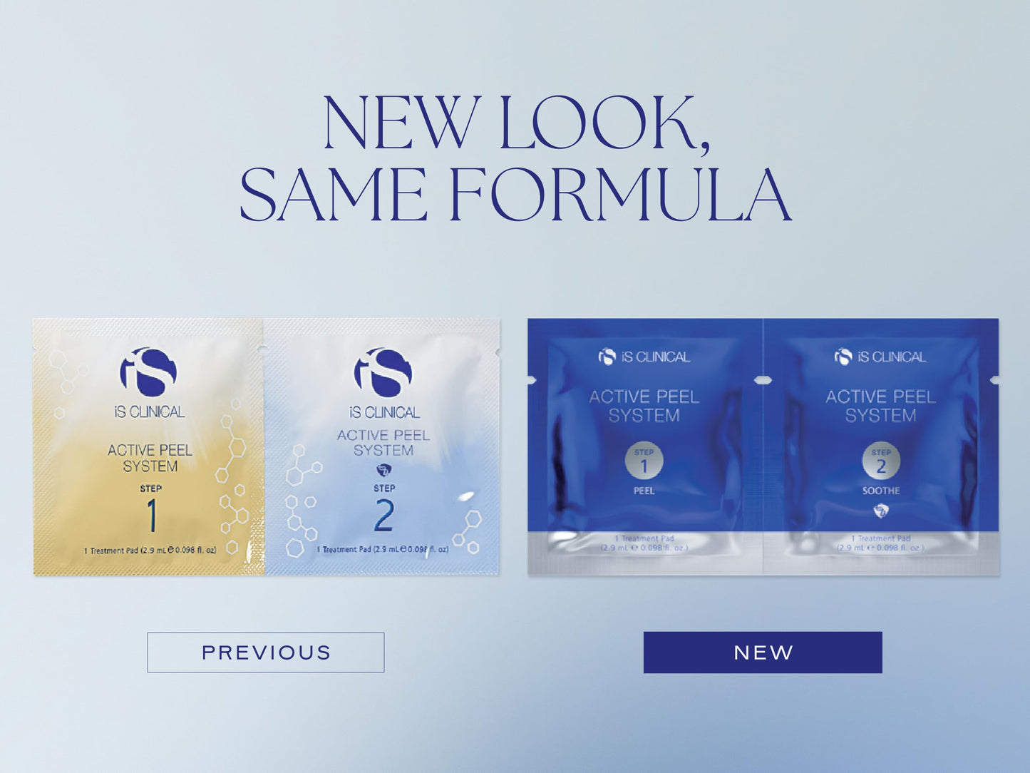 iS CLINICAL Active Peel System two step treatment pads displayed open
