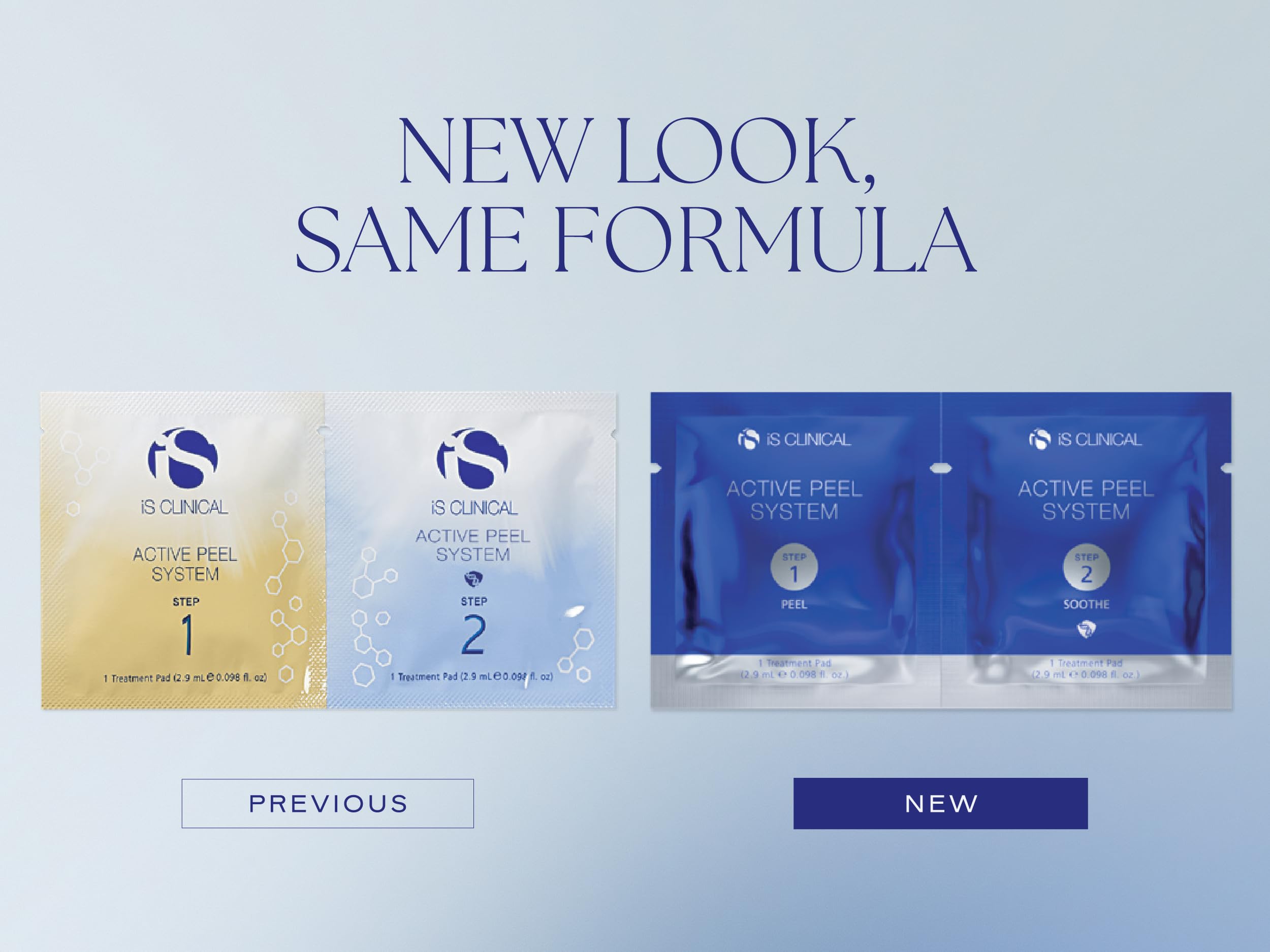 iS CLINICAL Active Peel System two step treatment pads displayed open