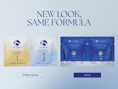 iS CLINICAL Active Peel System two step treatment pads displayed open