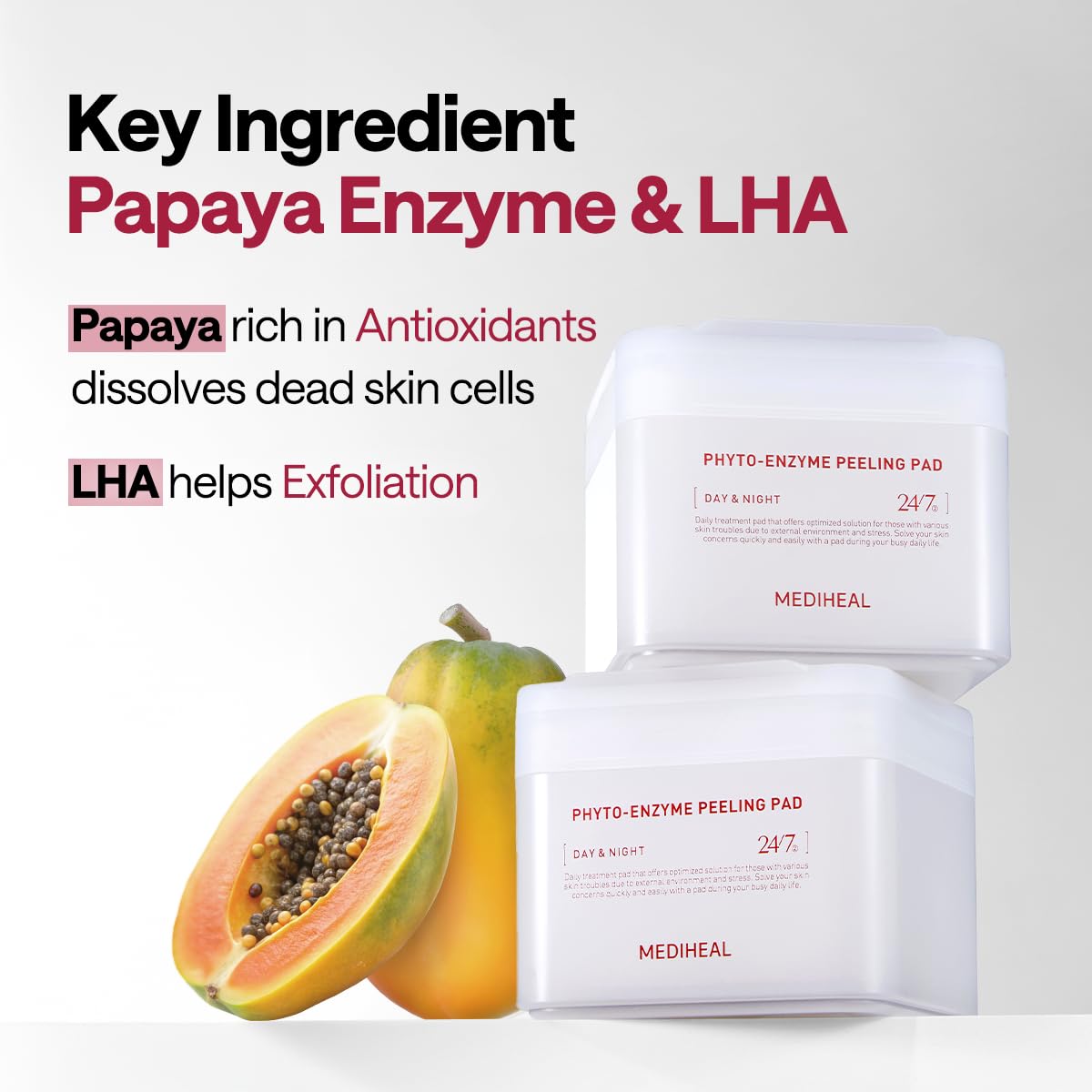 Mediheal skincare product packaging demonstrating the mini tweezers included for hygienic sheet removal