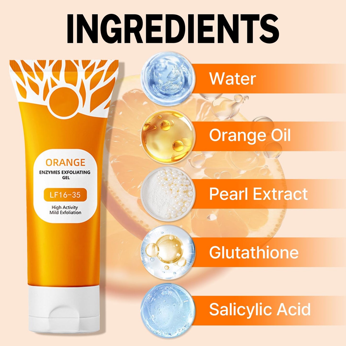 Qixfyze natural orange peeling formula application for removing blackheads and oil control