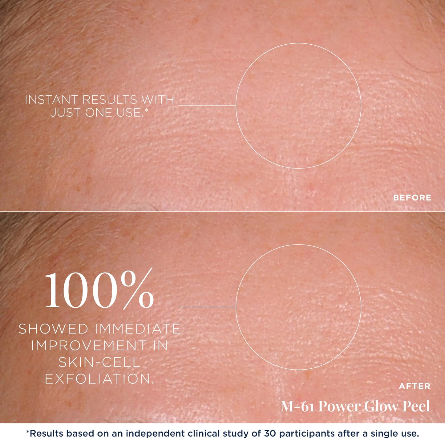 M-61 PowerGlow single pre-soaked exfoliating towelette packet detail