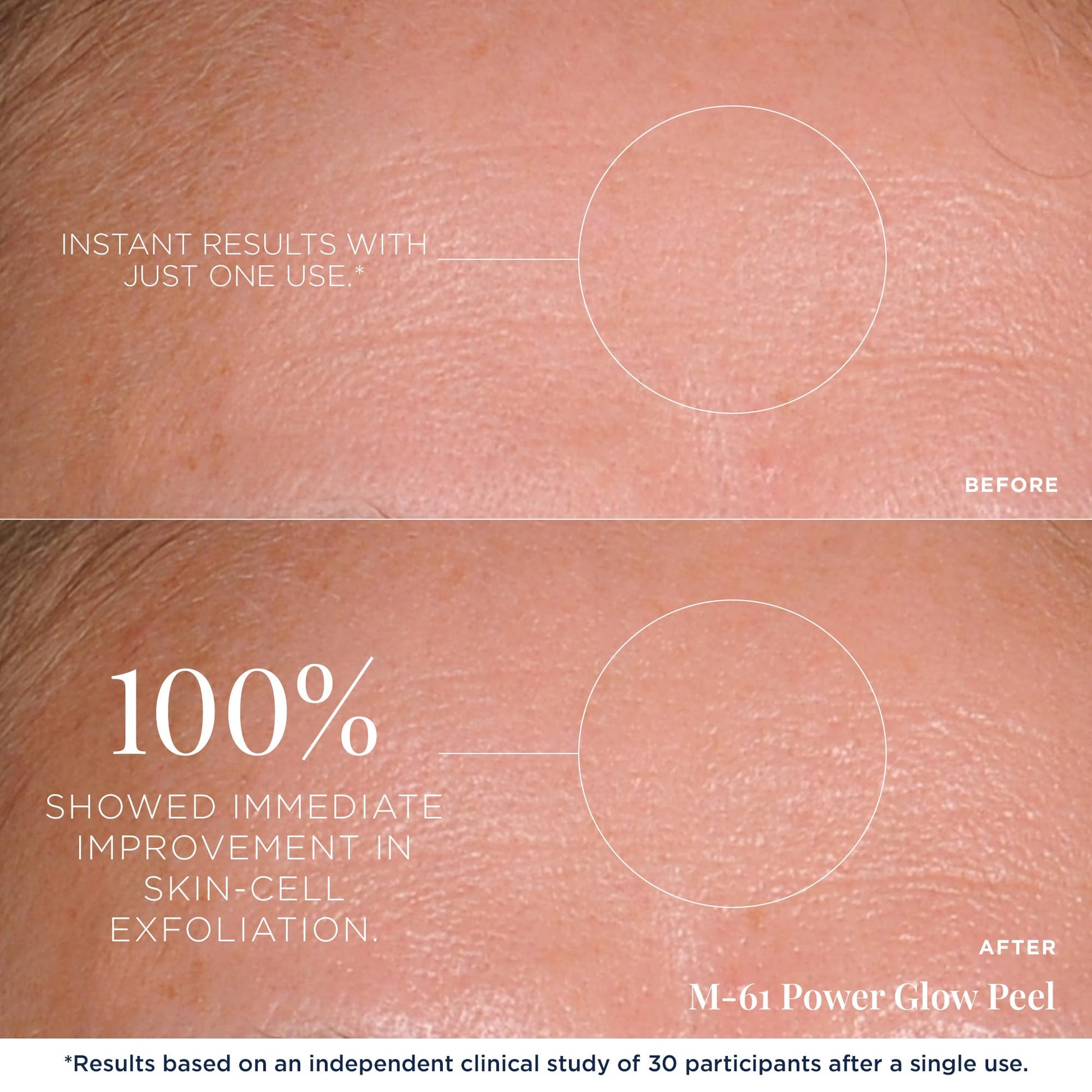 M-61 PowerGlow single pre-soaked exfoliating towelette packet detail