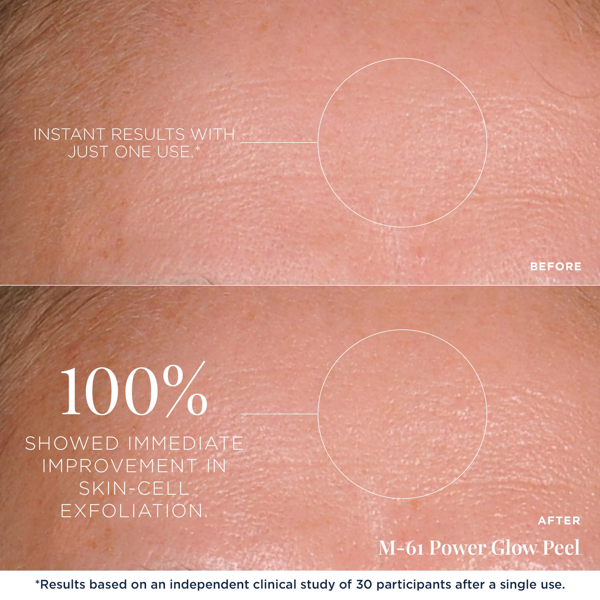 M-61 PowerGlow single pre-soaked exfoliating towelette packet detail