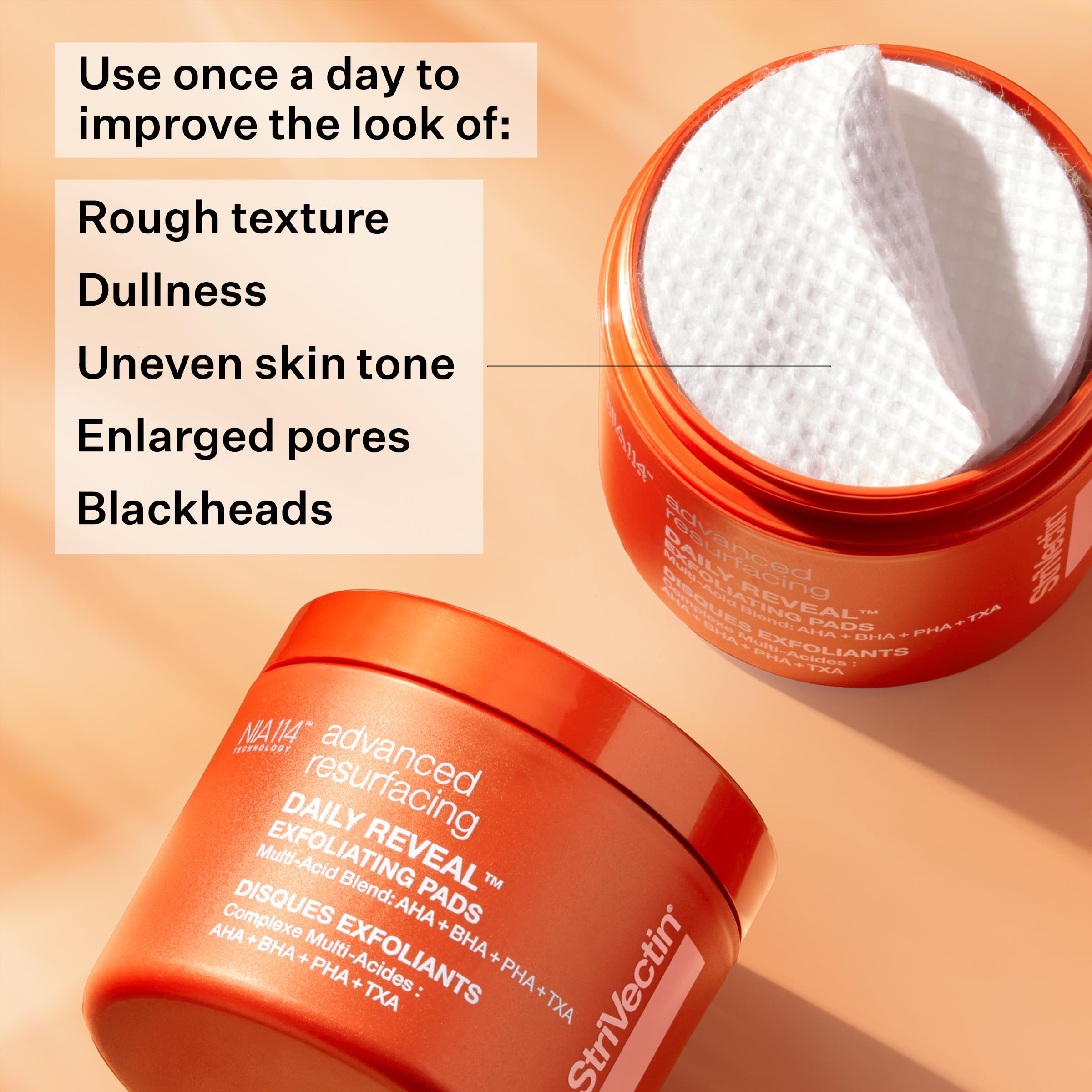 StriVectin multi acid chemical peel pads for glowing skin packaging
