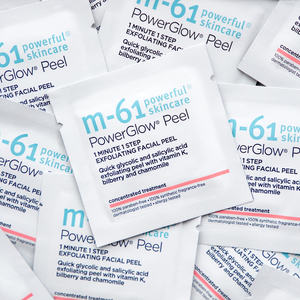 M-61 PowerGlow Peel set with branding and product details