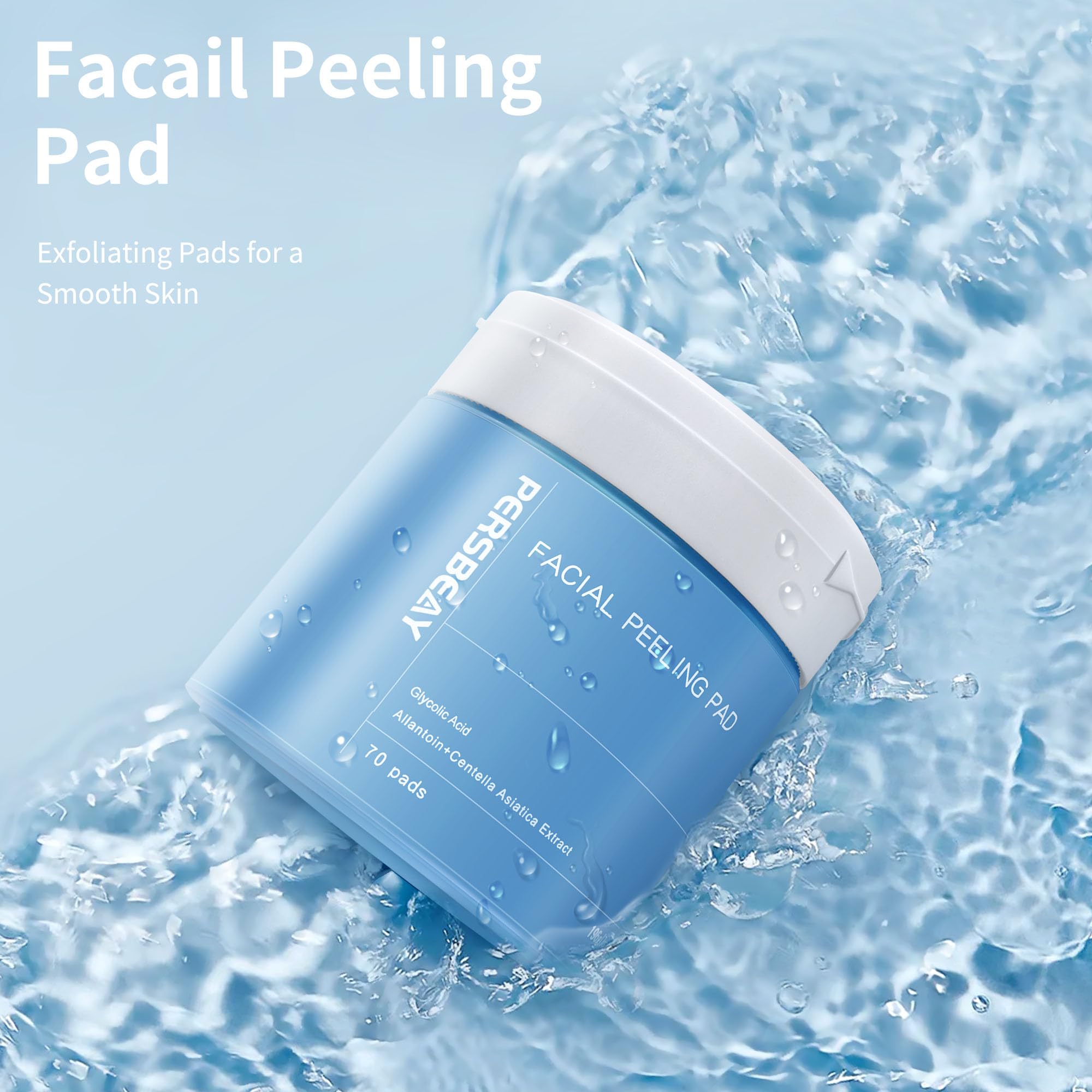 Persbeay exfoliating toner pads jar opened with the included complimentary application tweezers visible