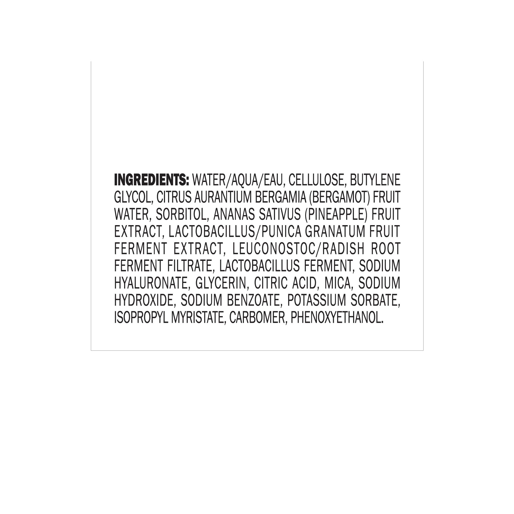 Back label of Peter Thomas Roth FIRMx peeling gel showing ingredients.