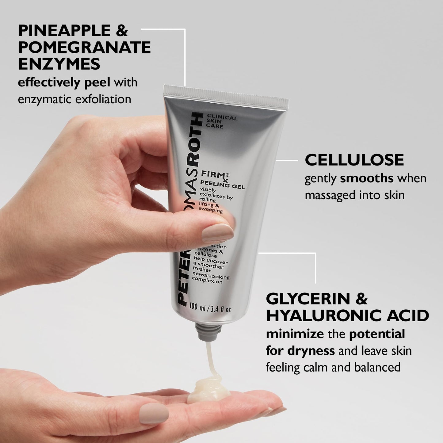 Close up of Peter Thomas Roth exfoliating gel formula texture.