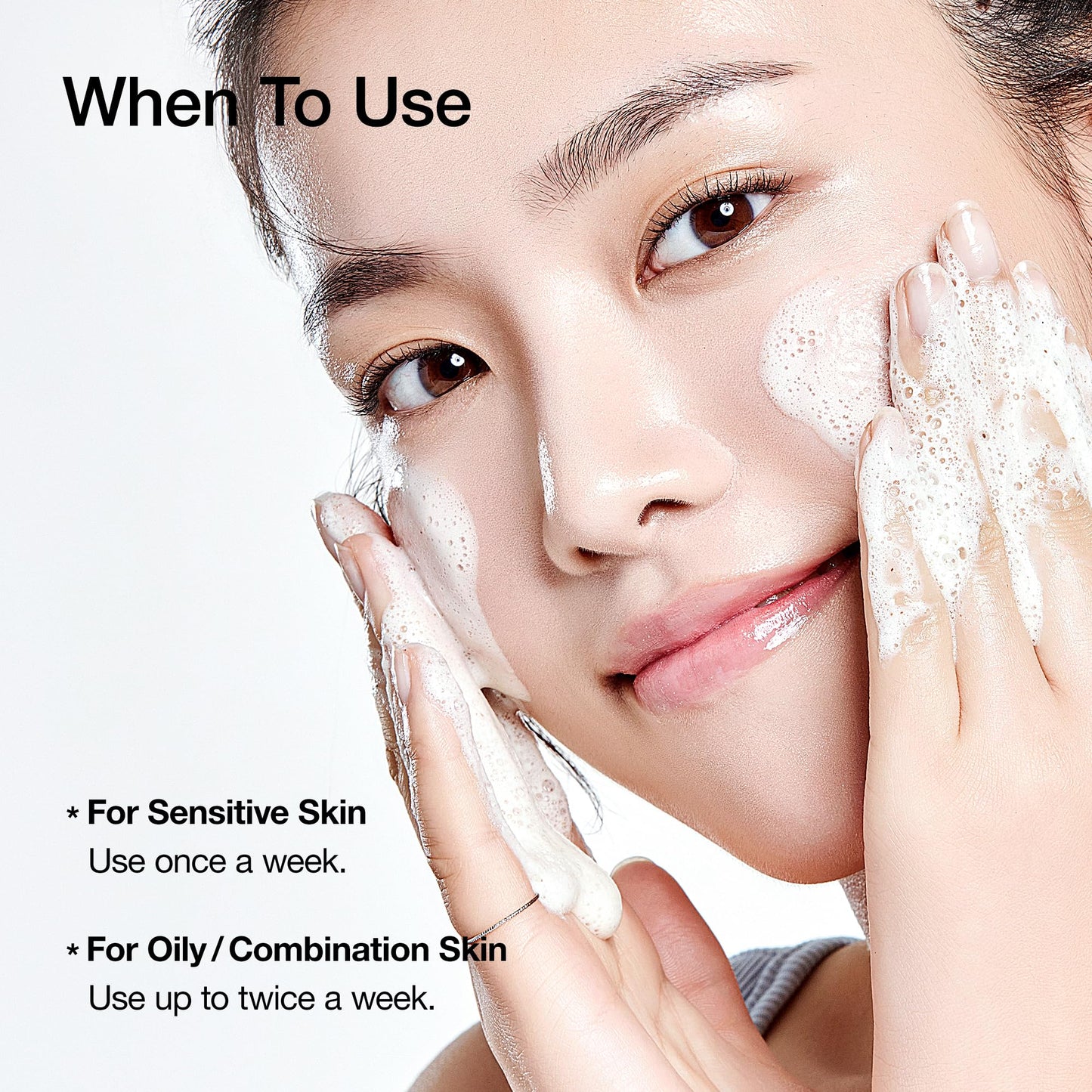 Comparison of Anua peeling gel before and after use on skin texture.