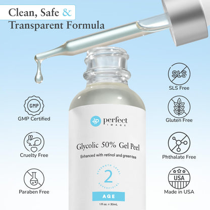 Perfect Image Glycolic Acid 50 Percent Gel Peel 1 fluid ounce packaging box