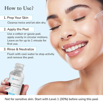 Perfect Image 50 Percent Glycolic Acid chemical exfoliant bottle side view