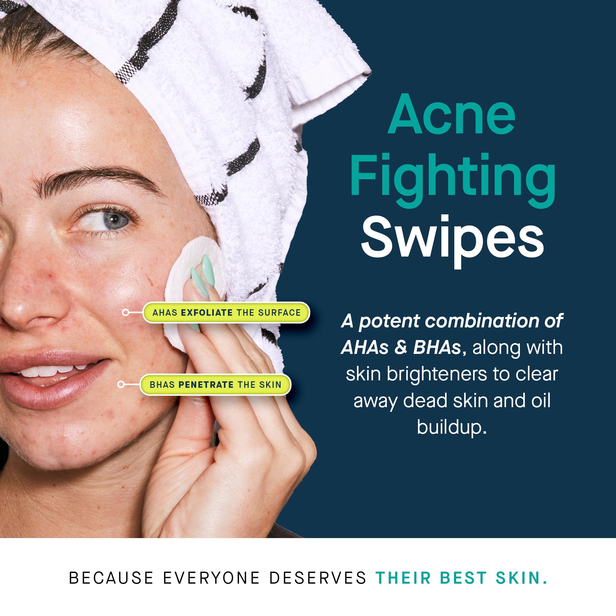 SLMD Skincare daily resurfacing pads showing pre-soaked textured wipes for exfoliating face and body