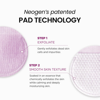 Close up of the smooth embossed side of the anti aging peeling pad