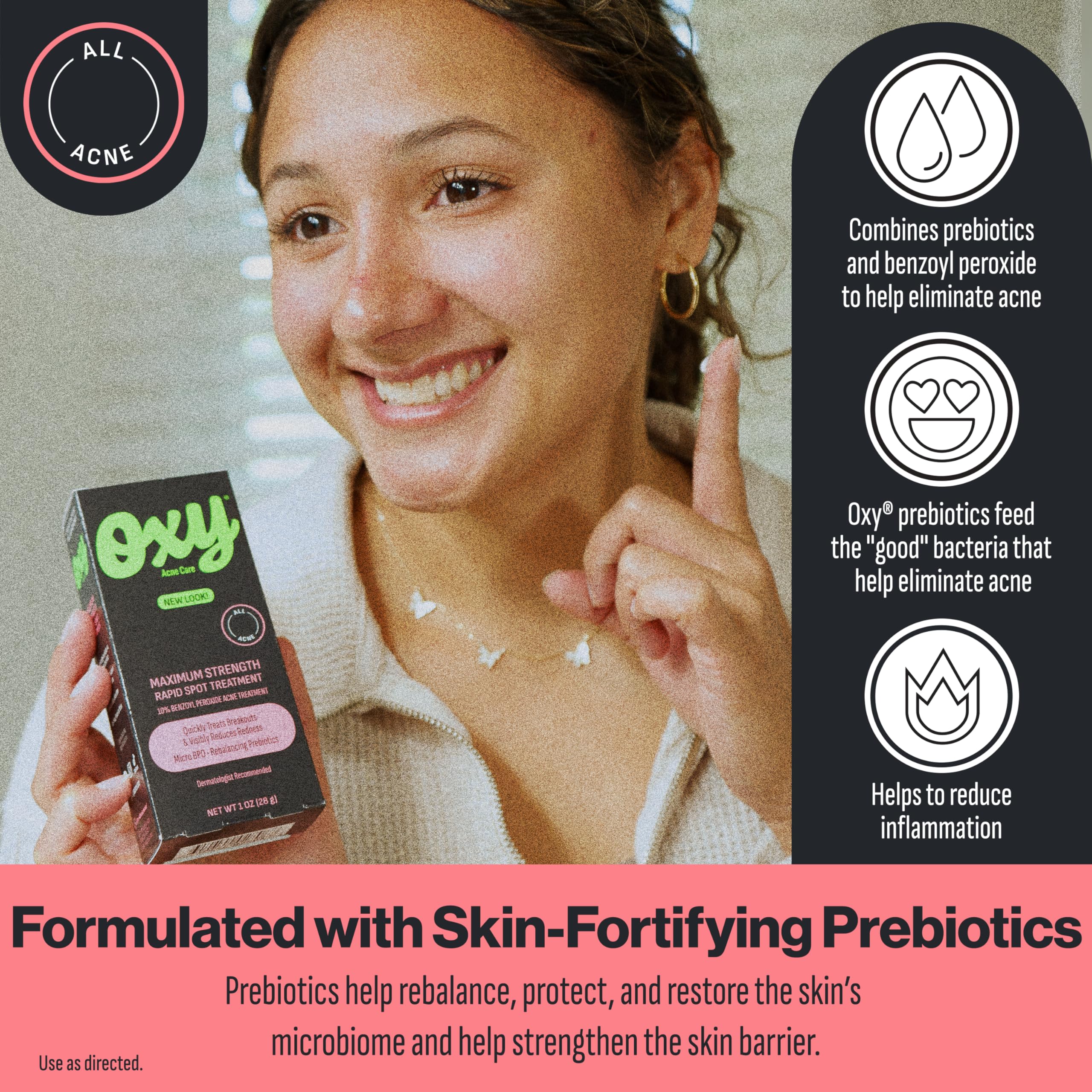Oxy Rapid acne treatment texture cream on a white background.