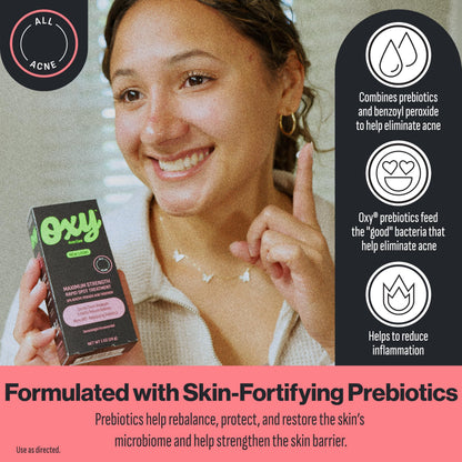 Oxy Rapid acne treatment texture cream on a white background.