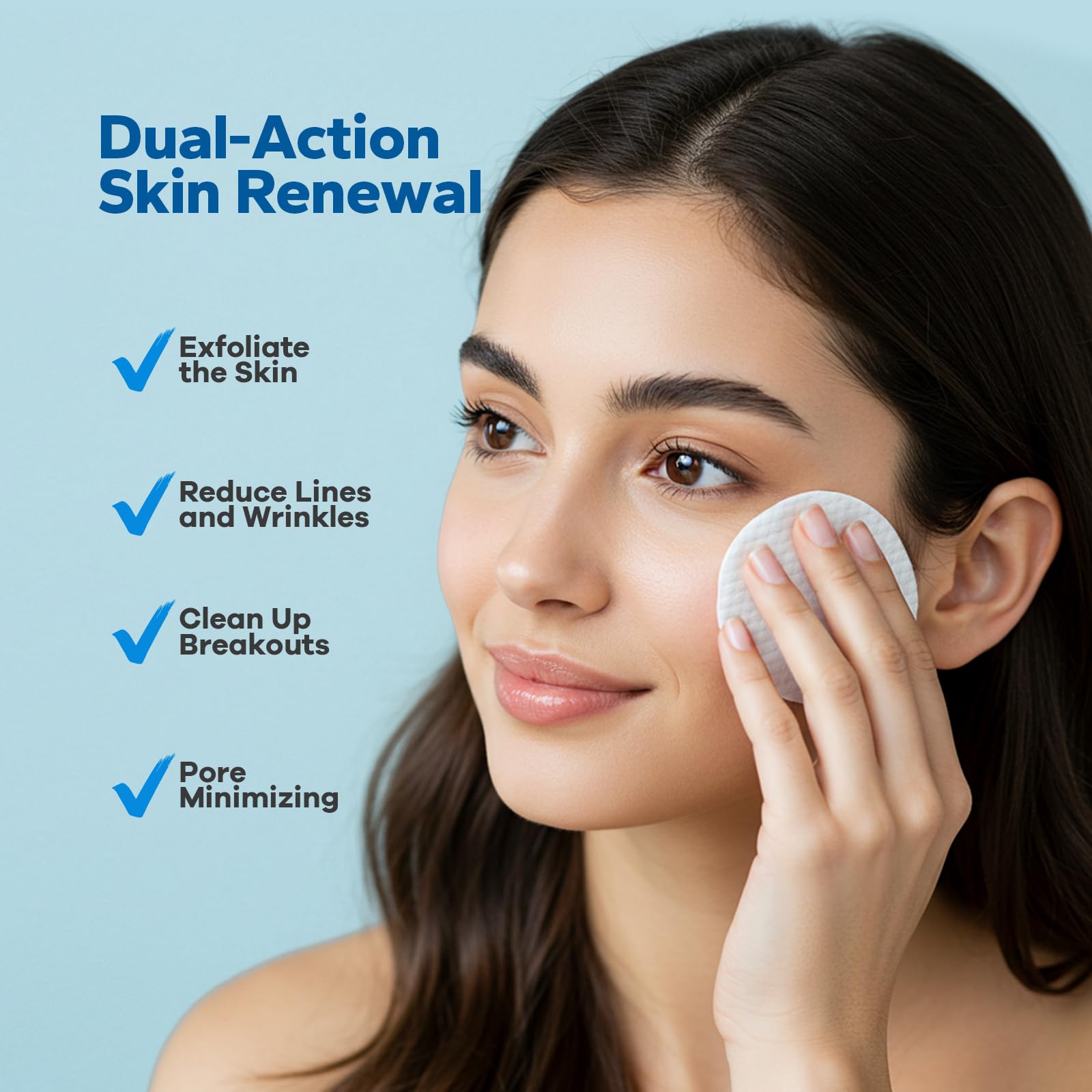 SilkyShark ultra pure exfoliating pads showing the textured side for dual-action facial resurfacing.