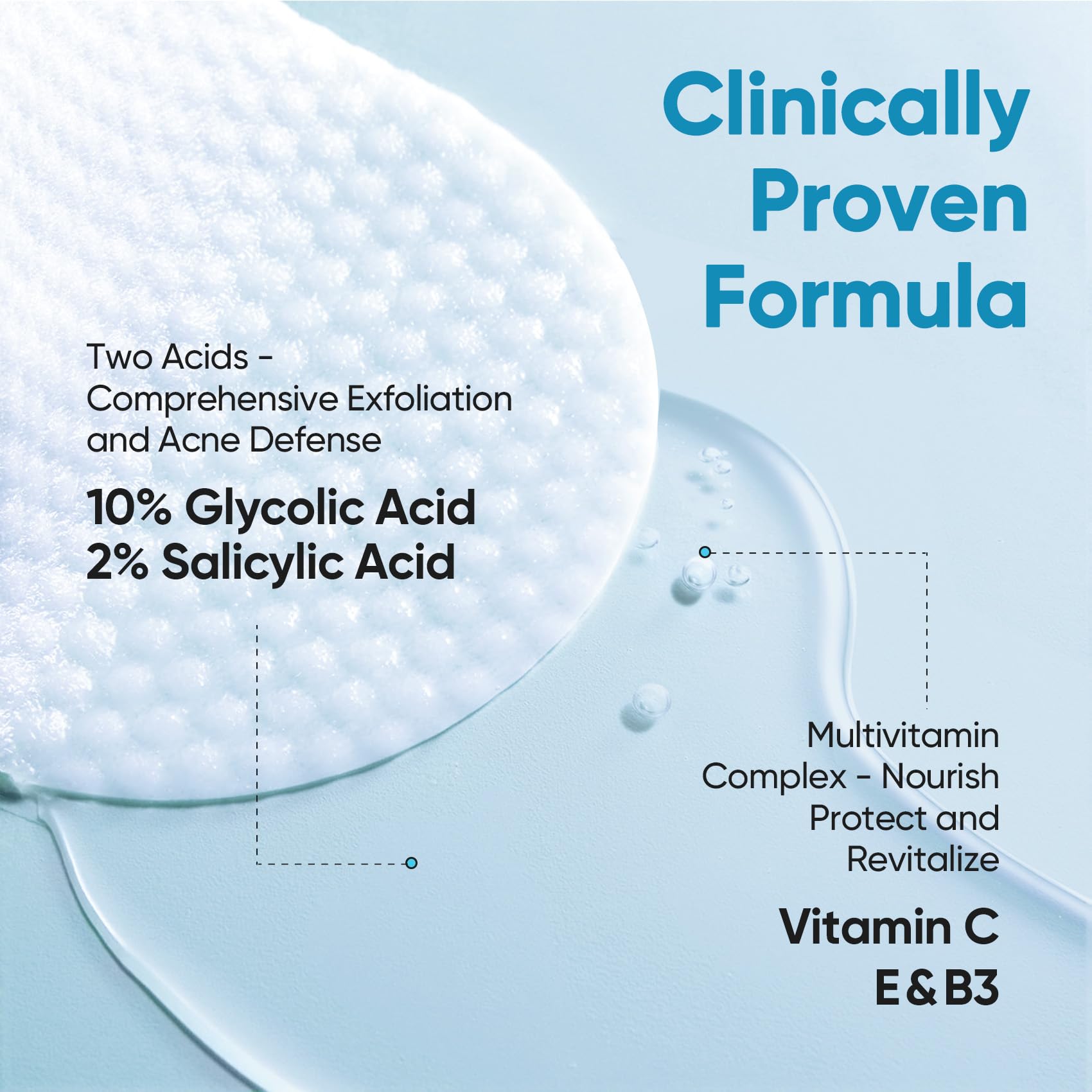 Elvira 10 percent glycolic acid and 2 percent salicylic acid pads for pore minimization