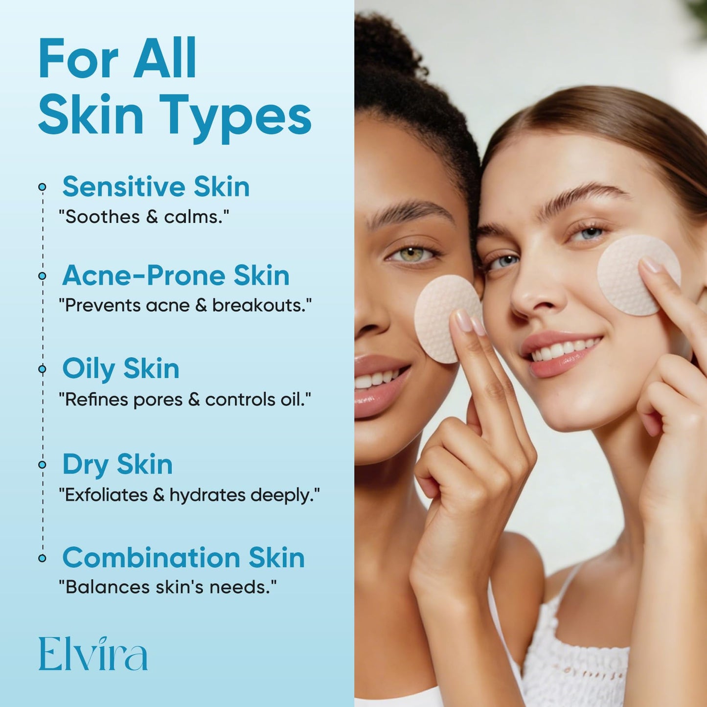 Elvira anti aging glycolic acid resurfacing pads for smoother skin texture