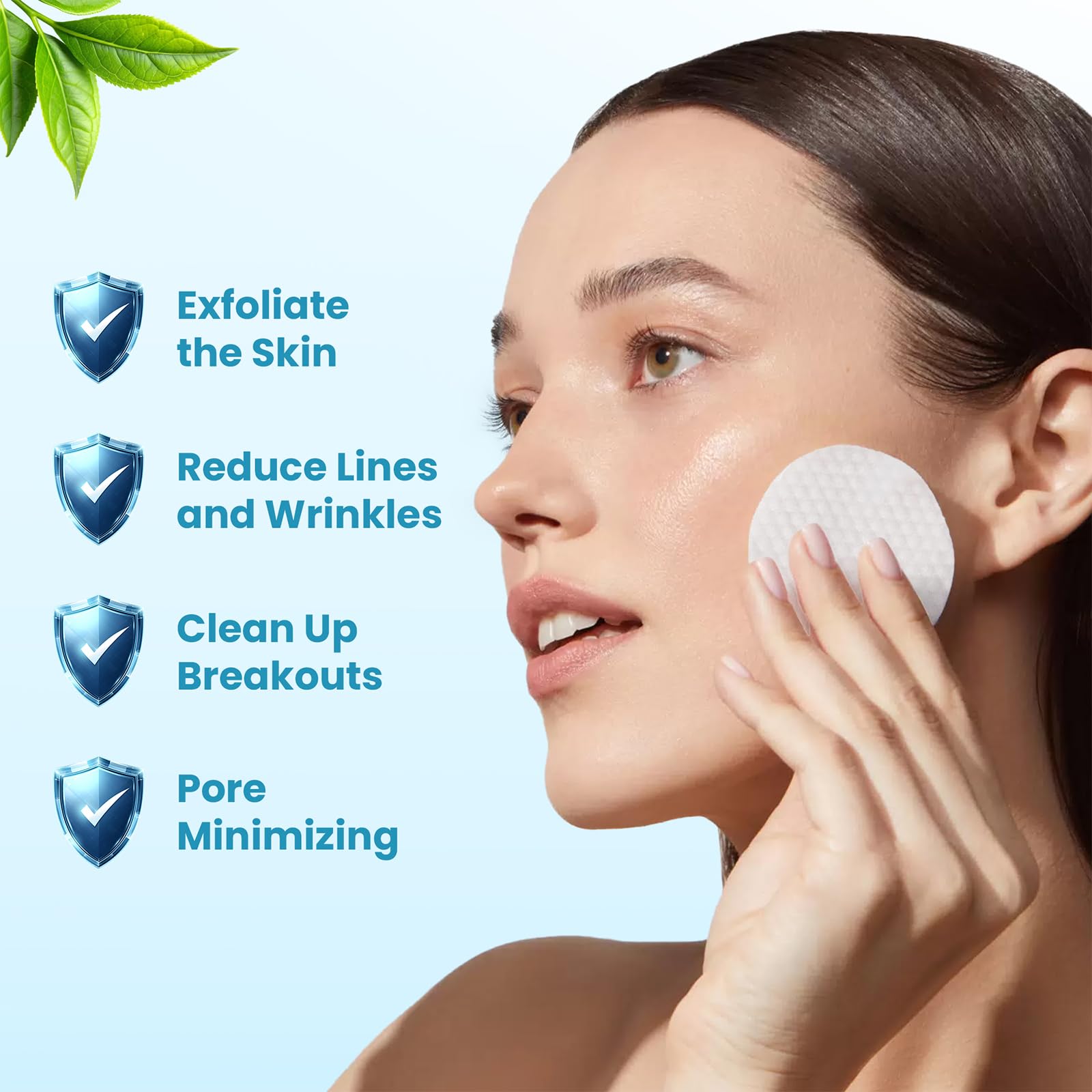 Dalin 15% glycolic acid and 2% salicylic acid exfoliating pads packaging close up.