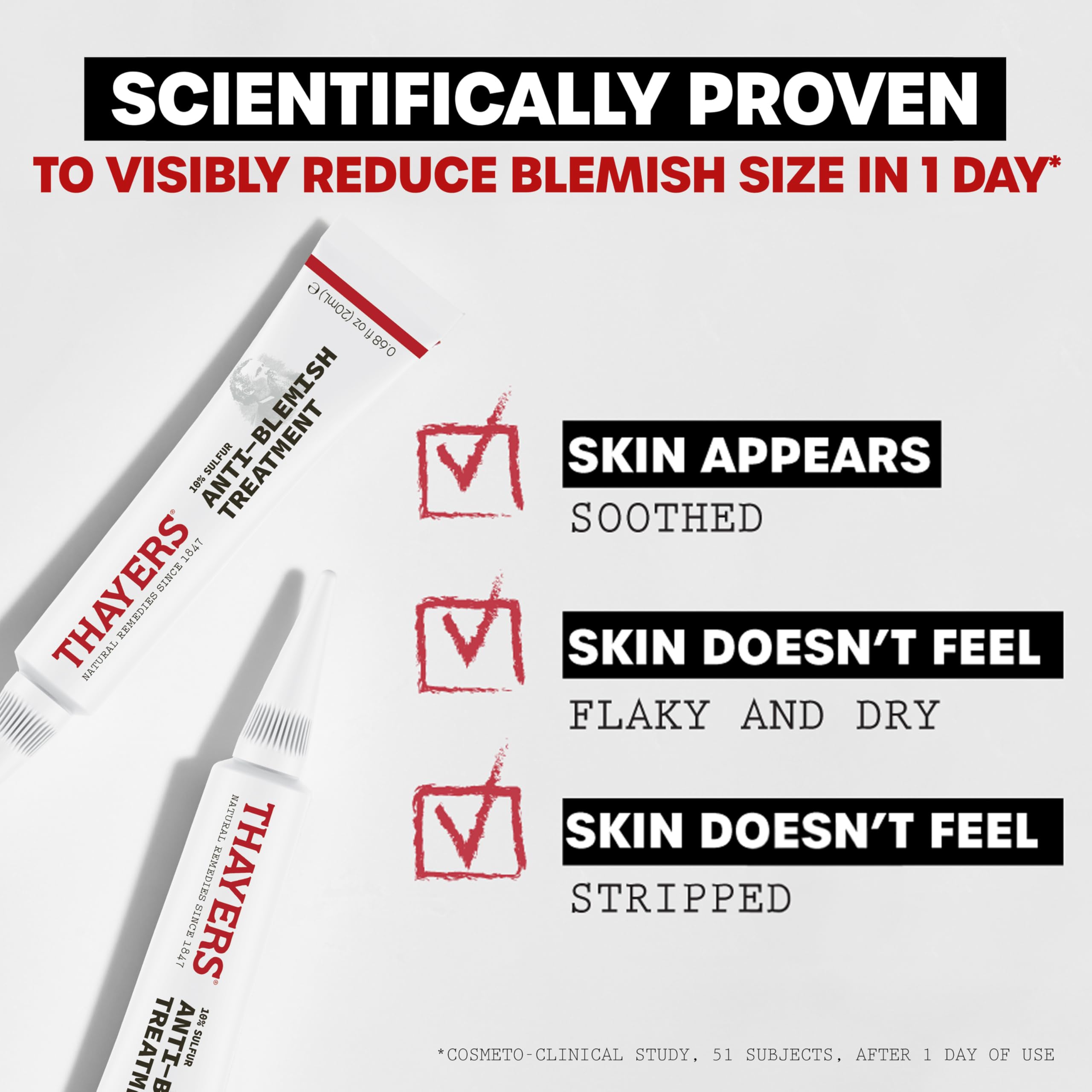 Thayers non stripping acne treatment application on skin