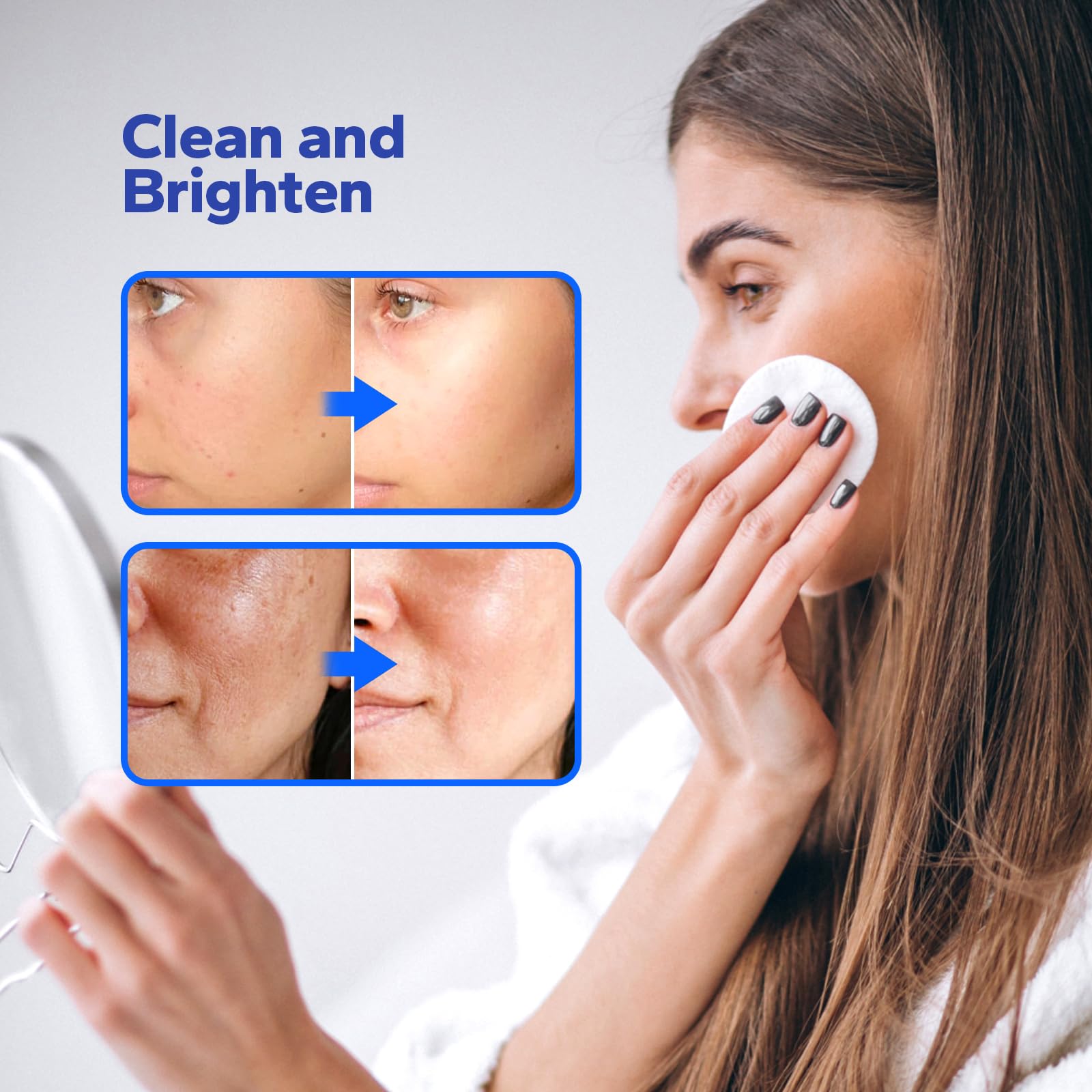 SilkyShark ultra pure resurfacing pads with vitamins C and E for clear and glowing skin.