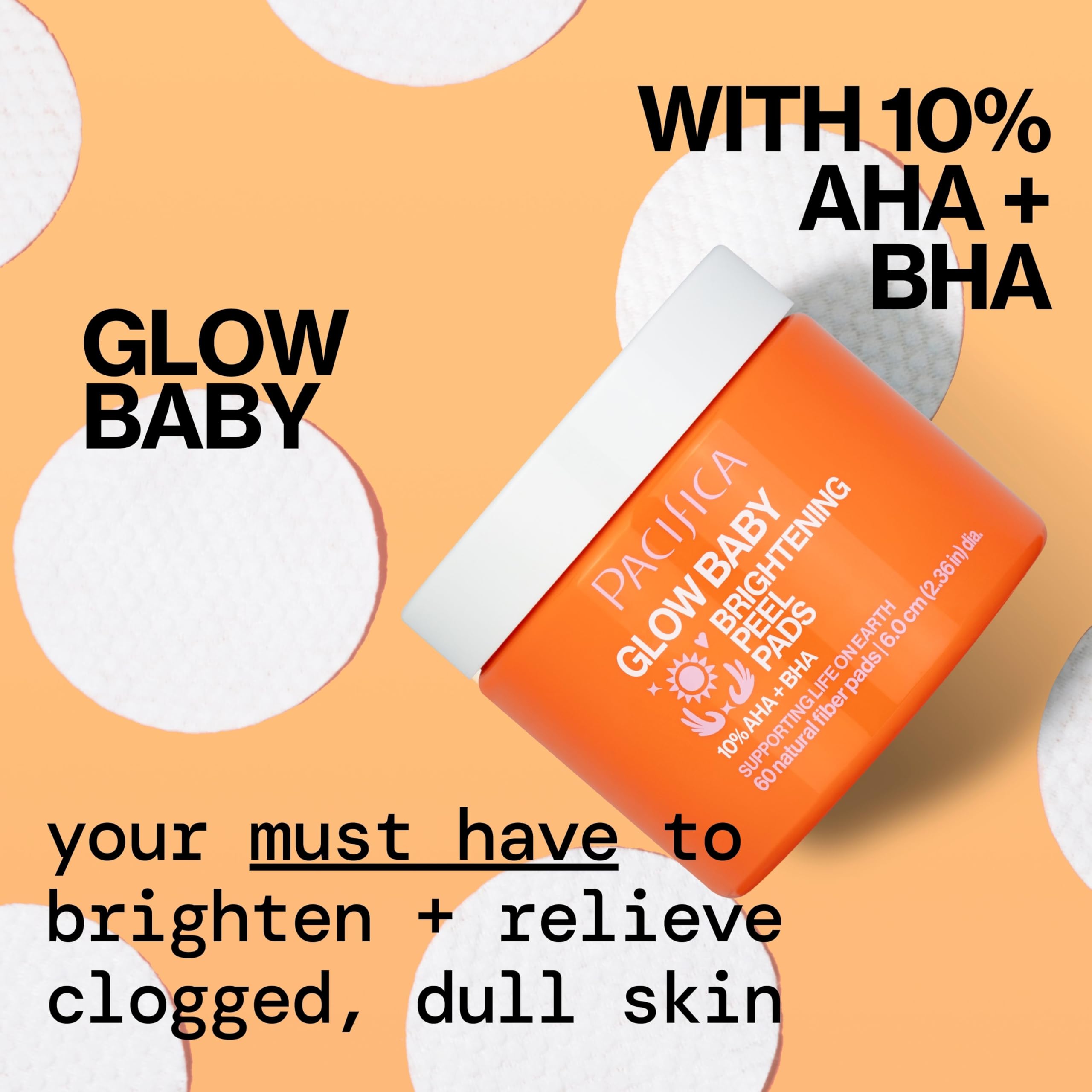 Fragrance free glycolic acid and salicylic acid pads texture side