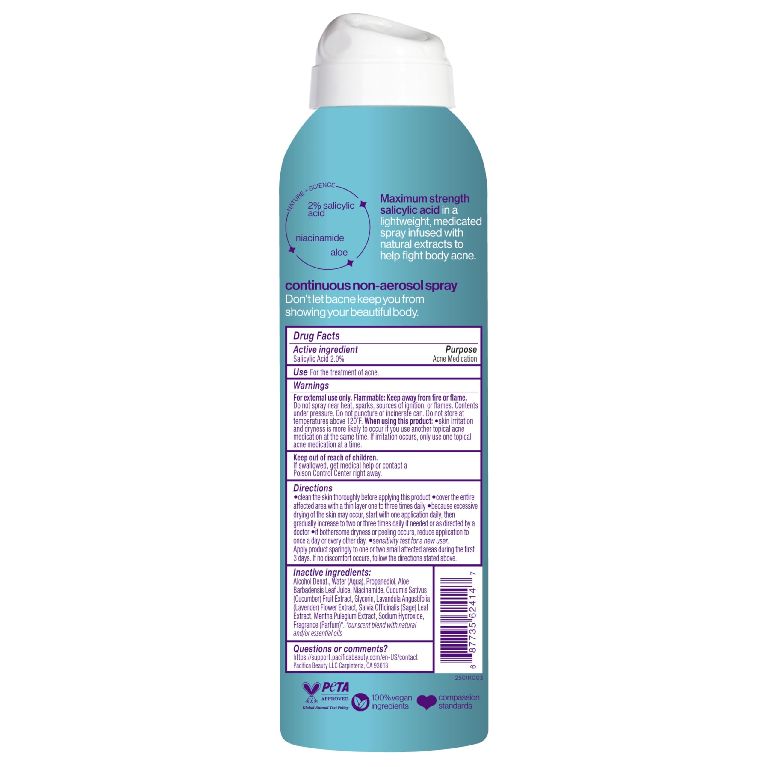 Pacifica Bacne Warrior clear non aerosol continuous spray mechanism details