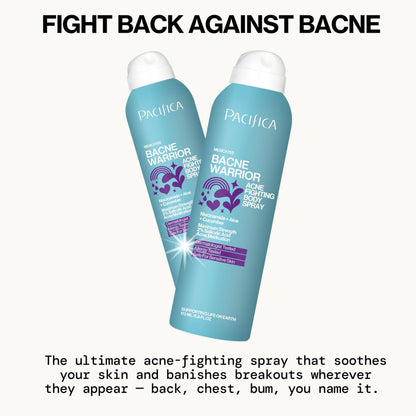 Pacifica body acne warrior with niacinamide and aloe vera packaging