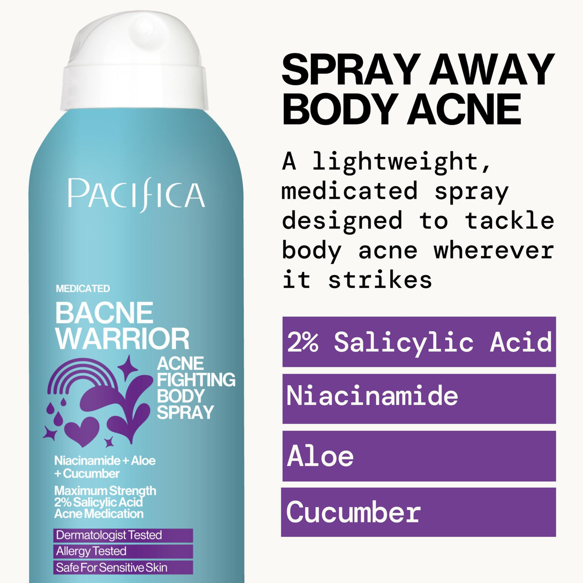 Pacifica bacne treatment spray in use