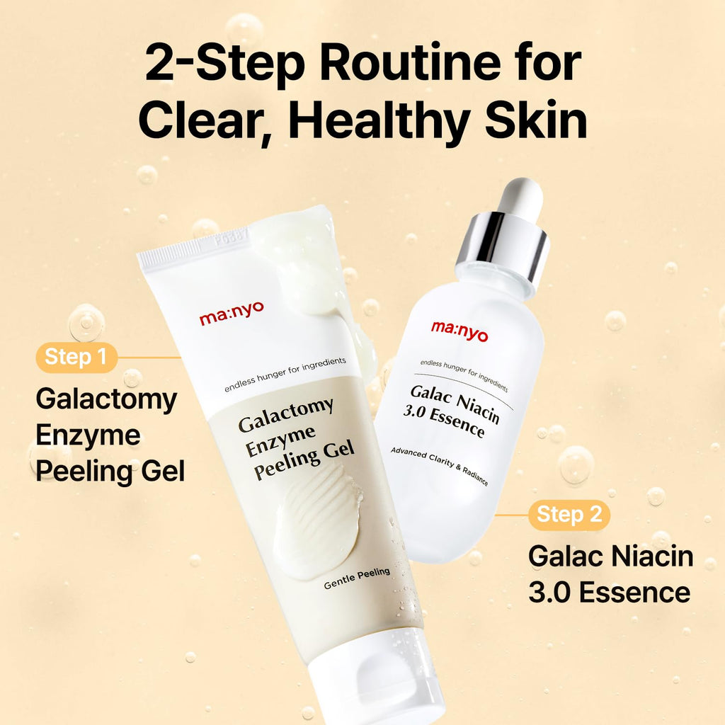 Ma:nyo Galactomy Enzyme Peeling Gel skincare routine flatlay