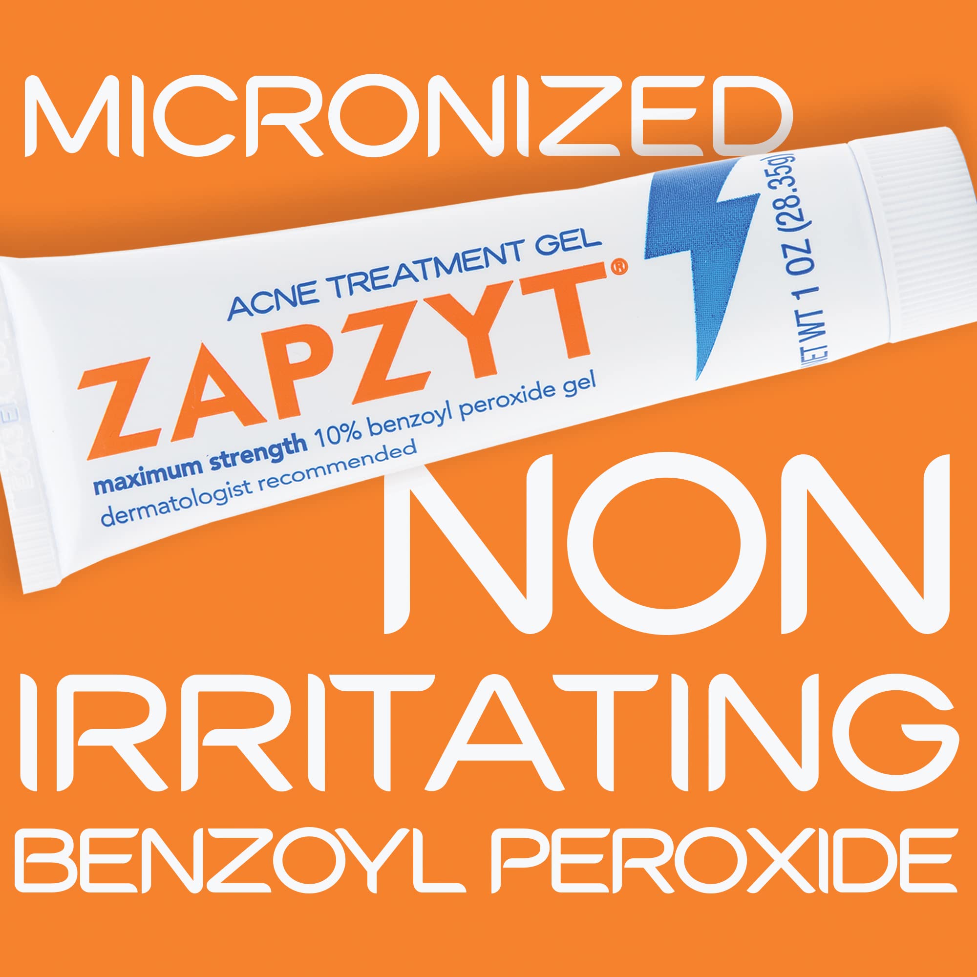 Zapzyt acne treatment gel 1 ounce tube packaging details