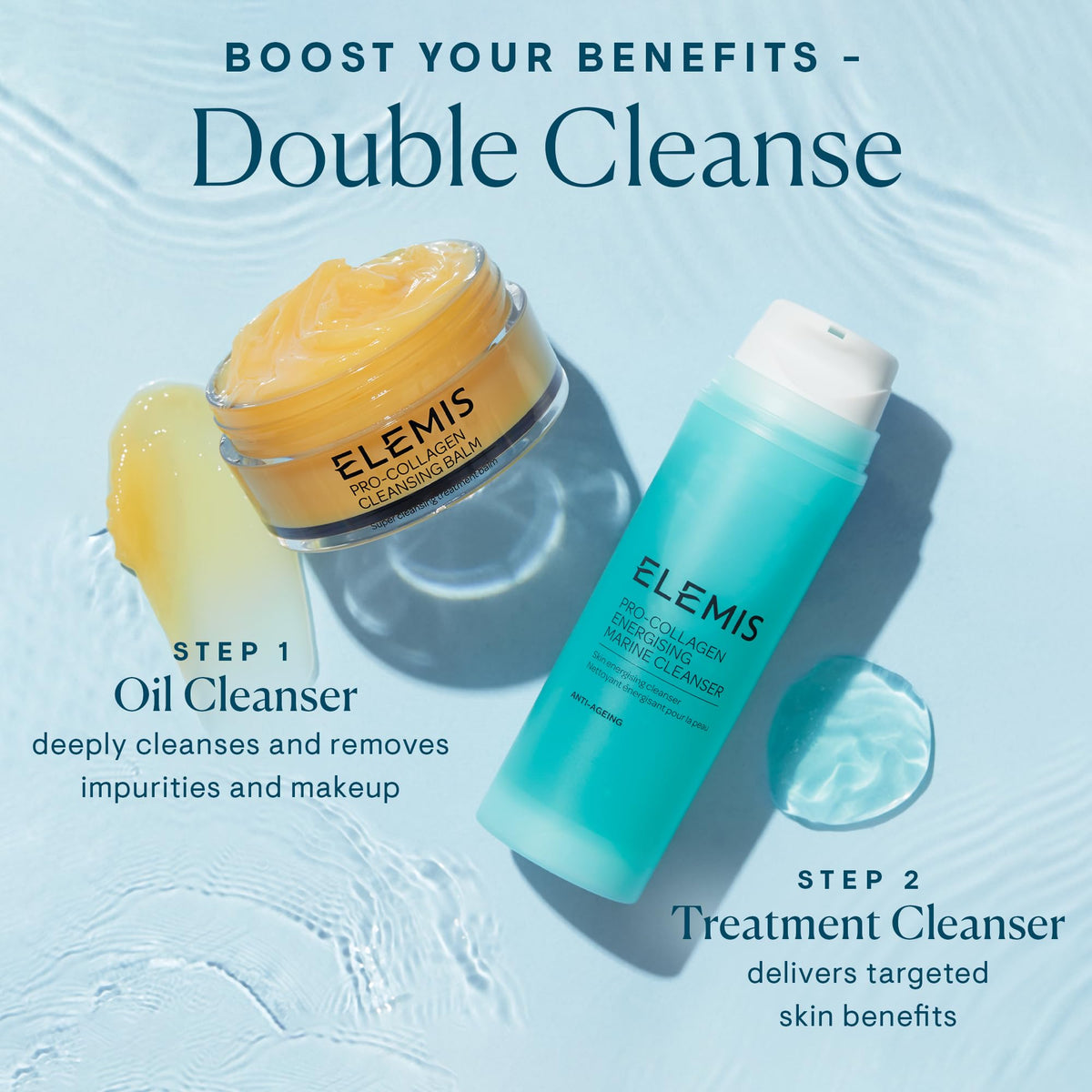Elemis Pro-Collagen Energising Marine Cleanser side profile showing size