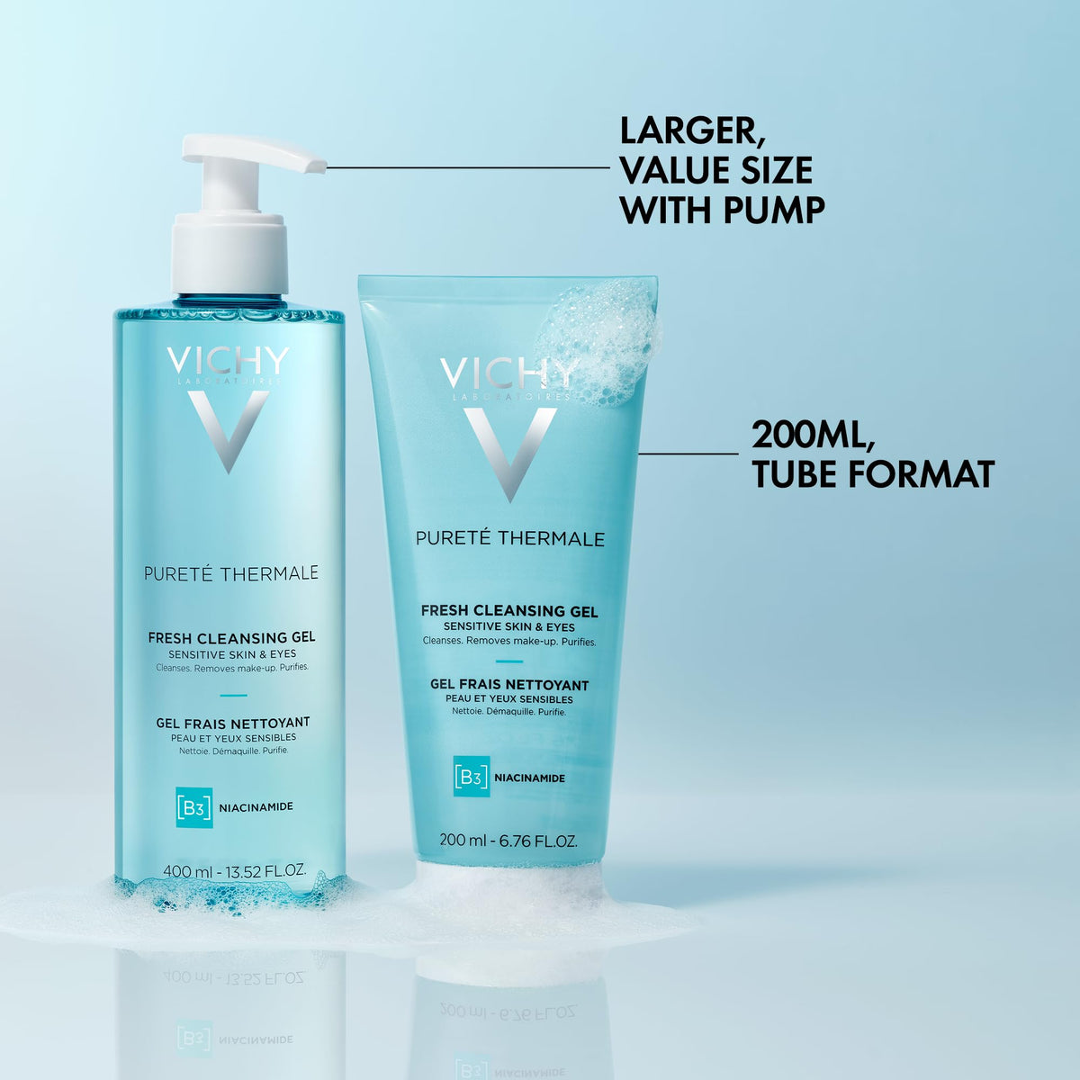 Vichy Purete Thermale Fresh Cleansing Gel lifestyle skincare display