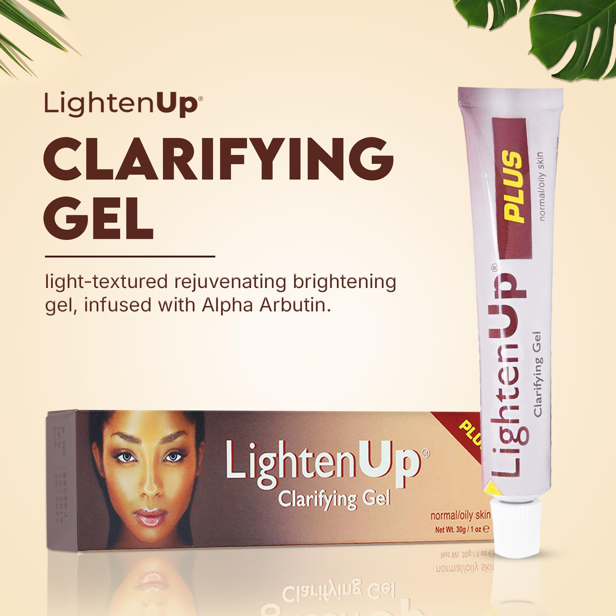 Omic Lighten-Up Plus Clarifying Gel branding and packaging