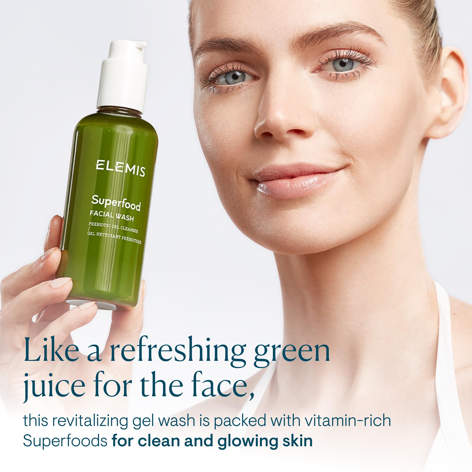 Elemis Superfood facial cleanser green gel texture