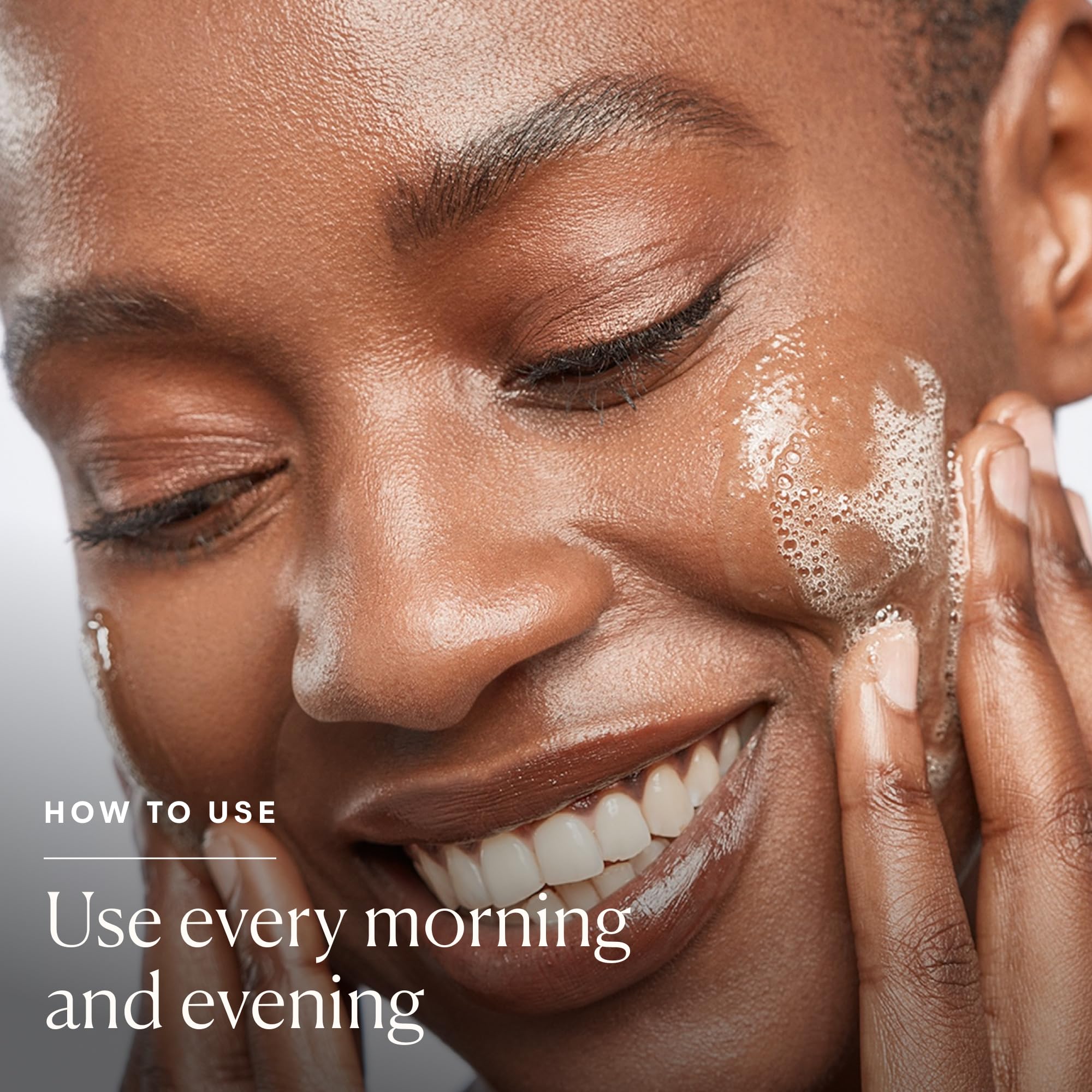 Application of Elemis Superfood facial wash on skin