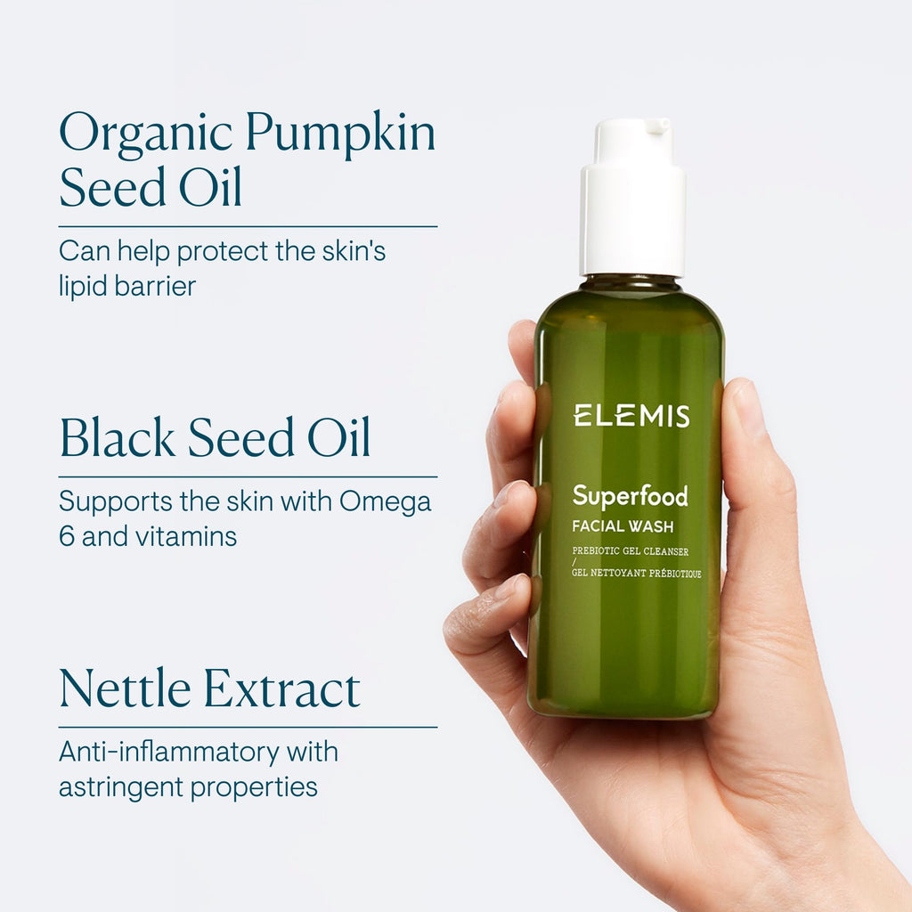 Elemis Superfood Facial Wash 200 milliliters size container