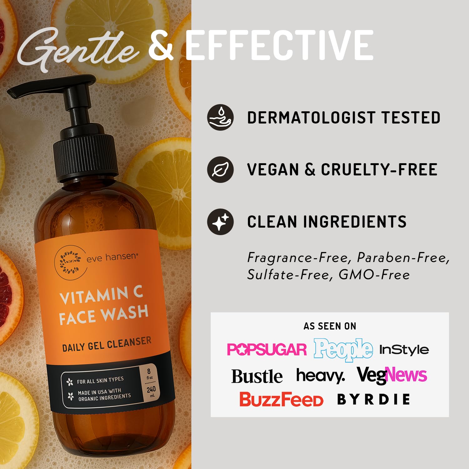 Texture of Eve Hansen Vitamin C gentle facial gel cleanser