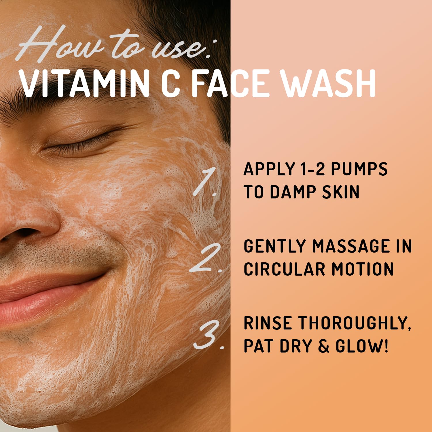 Side view of Eve Hansen Vitamin C facial cleanser bottle