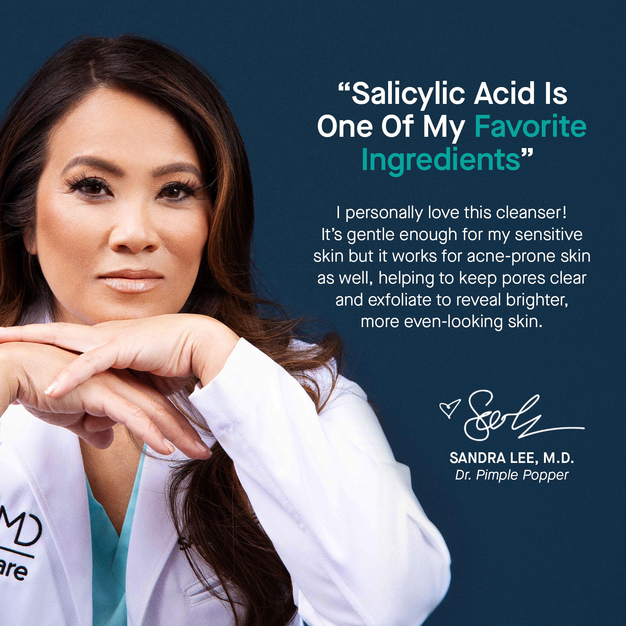 SLMD skincare salicylic acid gel cleanser close up