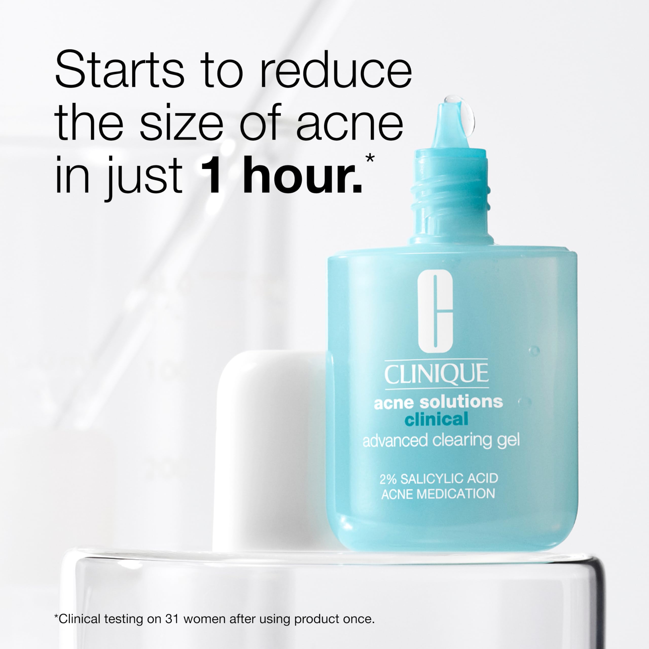 Clinique acne treatment gel bottle with salicylic acid