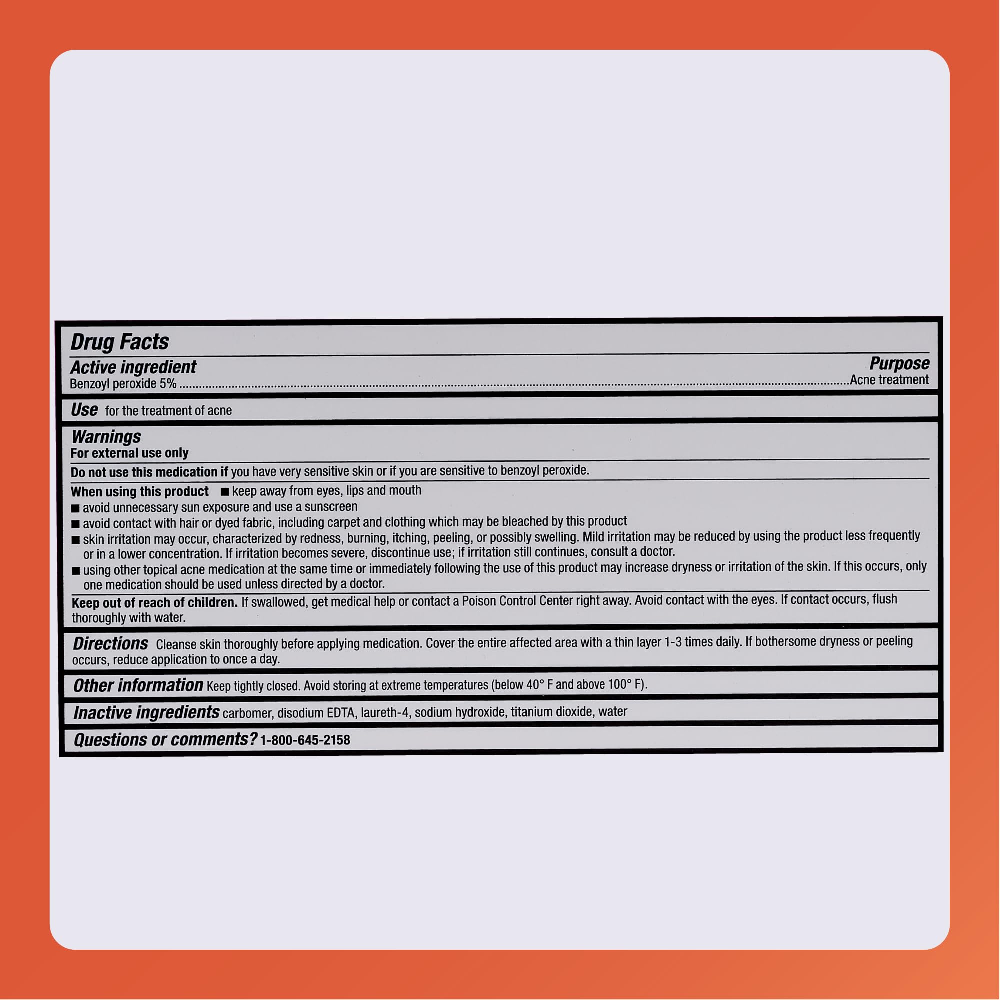 Rugby Benzoyl Peroxide gel texture and consistency