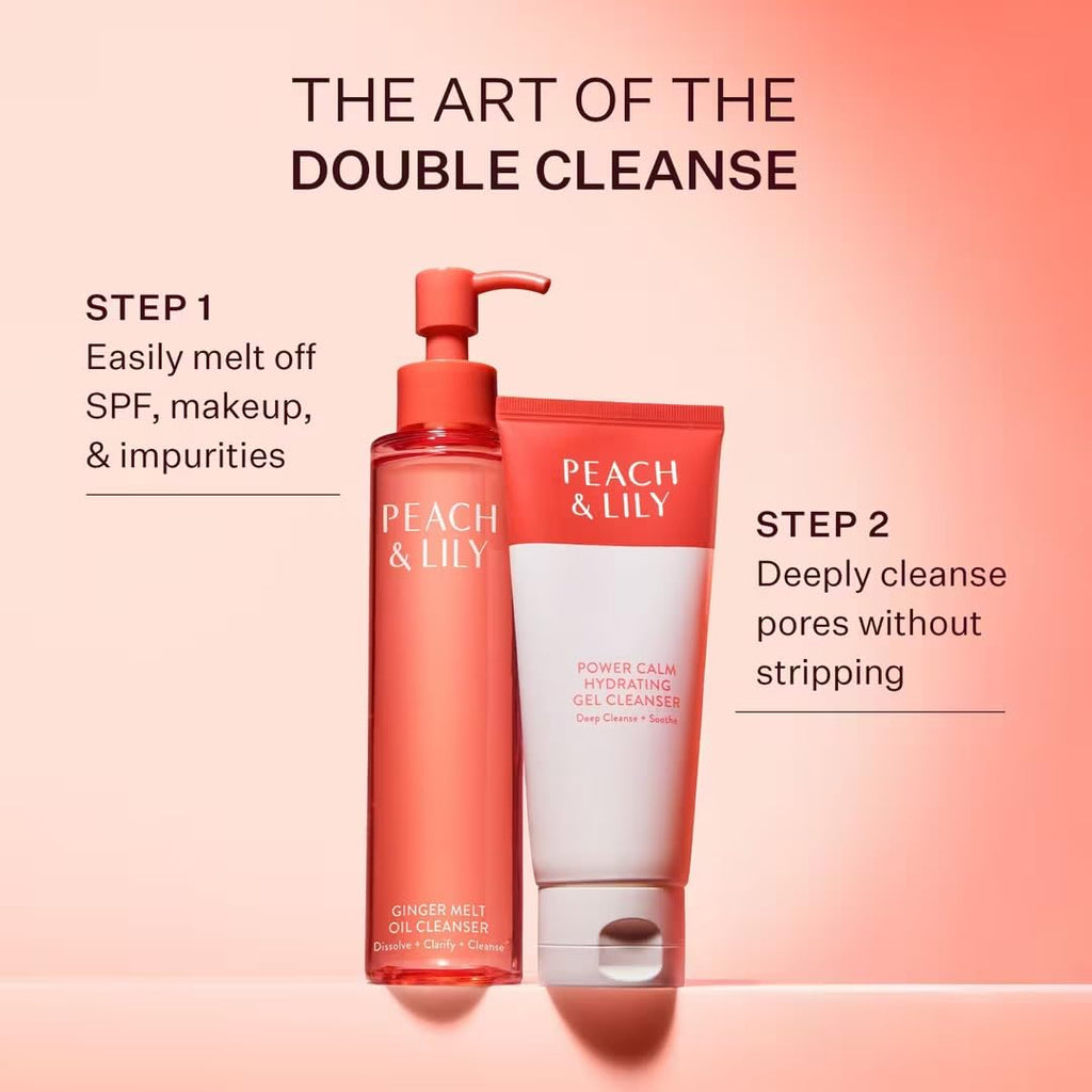 Peach and Lily Power Calm Hydrating Gel Cleanser bottle cap detail